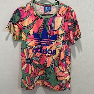 Rare Adidas X FARM Rio Trefoil Floral Banana T-shirt